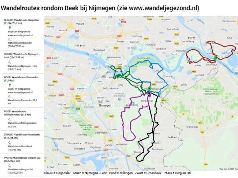 Wandelroutes rondom Beek bij Nijmegen